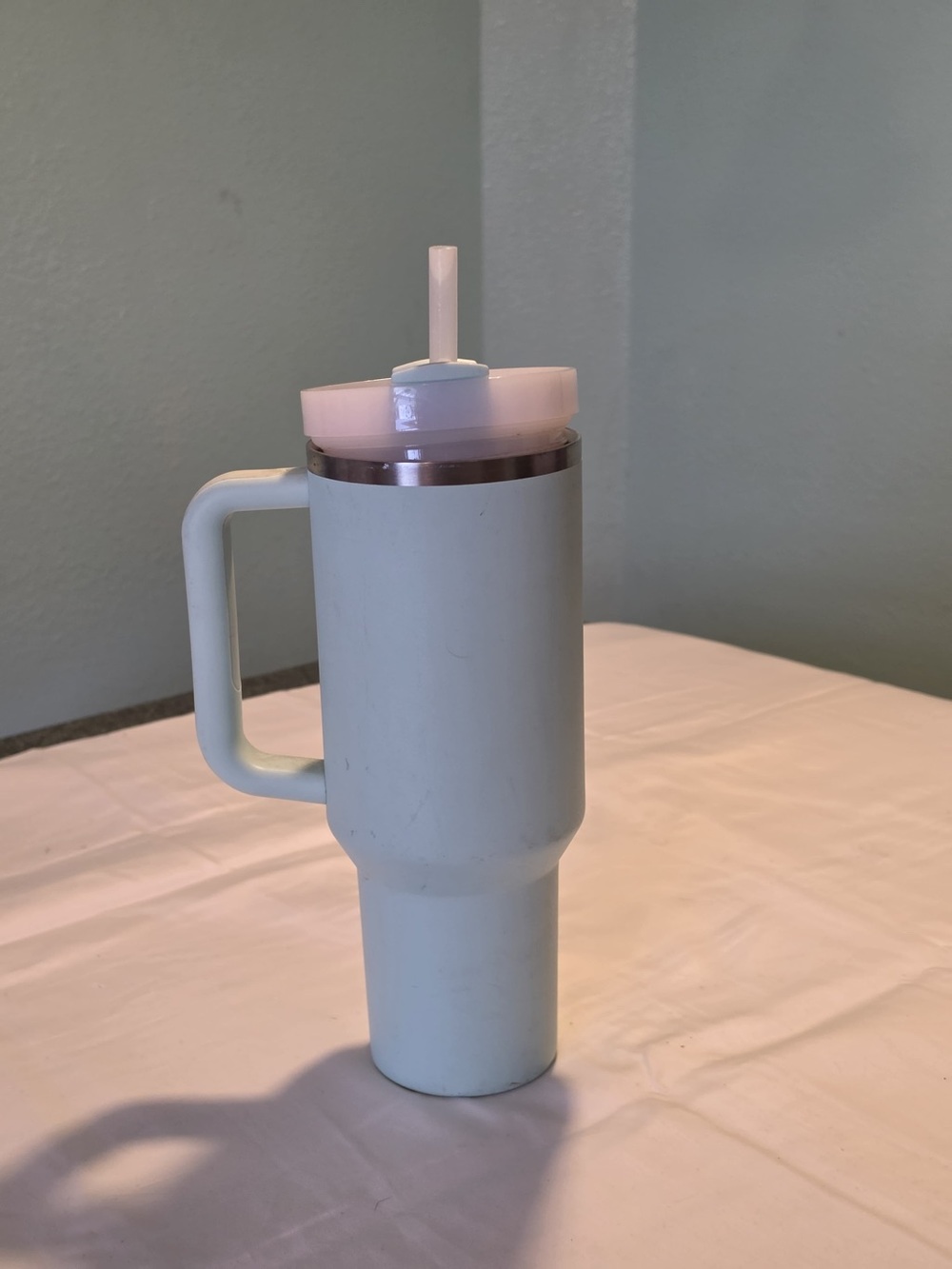 Stanley Light Mint Travel Tumbler with Handle and Straw